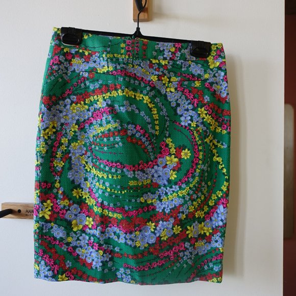 Talbots Green Multicolor Floral Print Pencil Skirt 2P 2 Petite - Picture 8 of 16